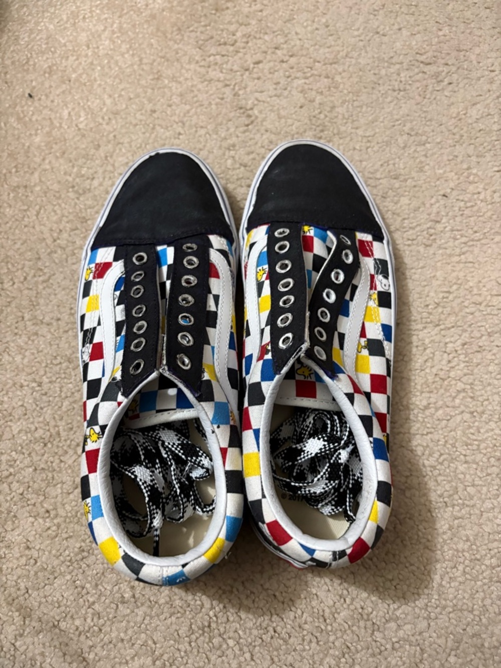 Custom Snoopy Checkerboard Low-Top Vans